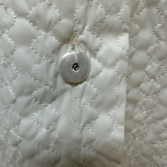 Vintage Girls 8 Long Quilted Satin Nylon Lace Robe White Made in USA NEW‎ - Picture 5 of 13